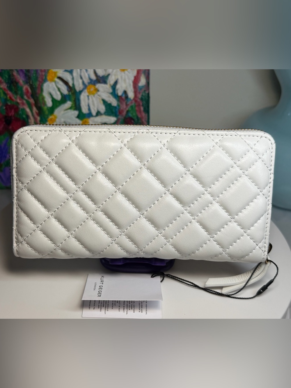 Kurt Geiger White Brixton Zip Wallet NWT - Picture 2 of 3